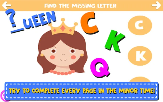 Finding The Missing Letter android App screenshot 1